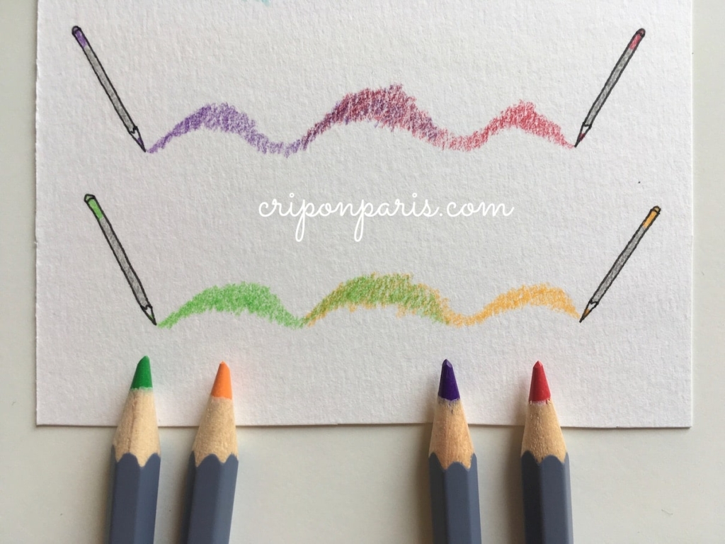 色鉛筆の混色をした例