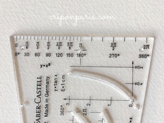 放物線定規の底でラジアンの値が測れる