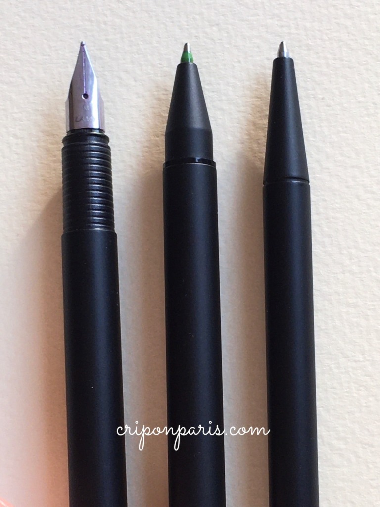 万年筆、ツインペン 、ボールペンのペン先比較