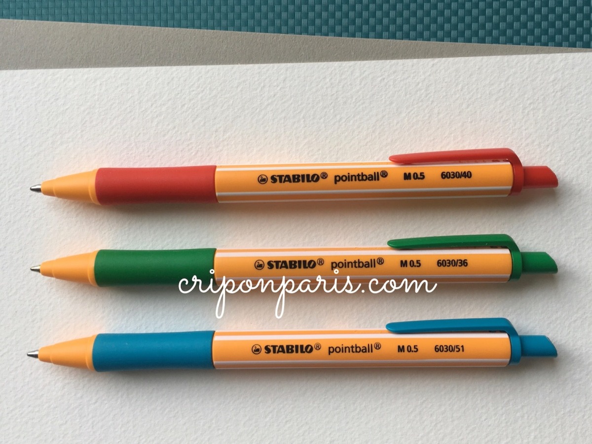 スタビロ「ポイントボール」オレンジ軸が可愛い!油性ボールペン